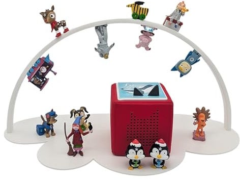 Kawentsmann Regal Wolke – Magnetisches Standregal für 70–100 Hörfiguren – kompatibel mit Toniebox & Ladestation – Metall, Kinderzimmer, Weiß