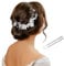 Mtuihfo Women Bridal Hair Vines, Flower Wedding Head Piece with 2pcs Crystal Hair Clips, Guest Bridesmaids Wedding Hair Accessories for Prom Tea Party Dating