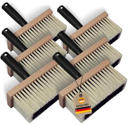 6X WOW!TOOLS Universal-Deckenbürste Kunststoffborsten 170x70mm Quaste | Holzkörper mit Kunststoffgriff, strapazierfähig für Malerprojekte, Tapezieren, Reinigung