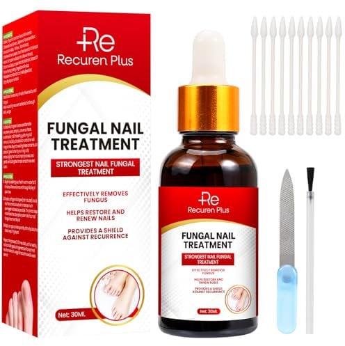 Fungal Nail Treatment Extra Strong: Toenail Fungus Solution with Tea Tree Oil – Restores Damaged, Cracked & Discolored Nails – Includes Swabs, Brush & File