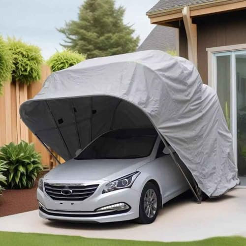 Abri de voiture résistant aux intempéries | Abri rétractable amélioré, garage portable mobile, tente de voiture pliable, housse anti-voiture pour l'extérieur