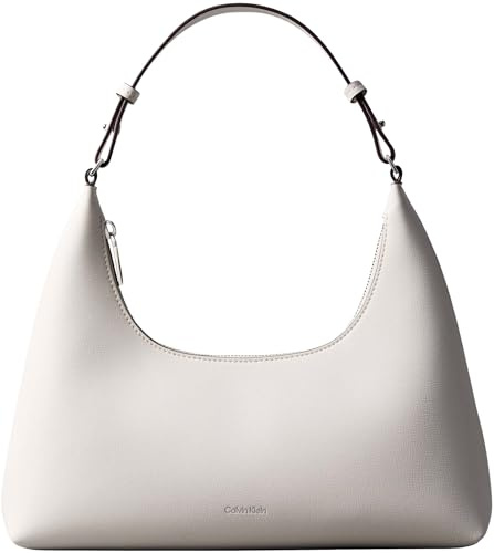 Calvin Klein Damen Schultertasche Foil Logo mit optionalem Tragegurt, Weiß (White Alyssum), Einheitsgröße
