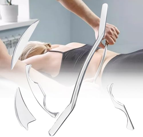 2-in-1 Edelstahl Gua Sha Muskel Schaber Werkzeug Set for Myofasziale Release Physikalische Therapie & Tiefe