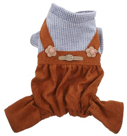 SUPVOX Adorable Gestreifter Hundespielanzug Warmes Hundebekleidungs Overall für Kleine Hunde Bequem und Leicht Anzuziehen für Weihnachten Outdoor und Alltag