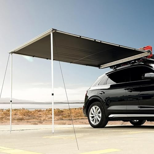ZYHNNKL Auto Vorzelt, Dachgepäckträger Markise, Ausziehbarer Autozelt, Aluminiumrahmen, PU 5000 Mm Wasserdicht, UV50+, für Outdoor-Aktivitäten(200x250cm)
