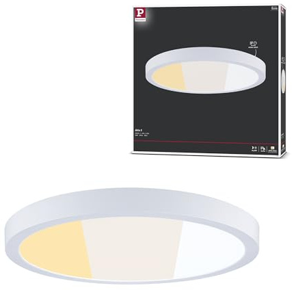 Paulmann LED Panel Abia 2 White Select Dämmerungsgesteuerter Bewegungsmelder (HF) rund 400 mm 16W 1400lm 2700-4000K Weiß 71304