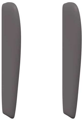 vidaXL Kopfteil Ohr Dunkelgrau 80 x 23 x 6 cm PVC, Moderner Kopfteil, Wellenmuster, gepolstert, eleganter Hintergrund, stylisches Zubehör, robuster Holzrahmen