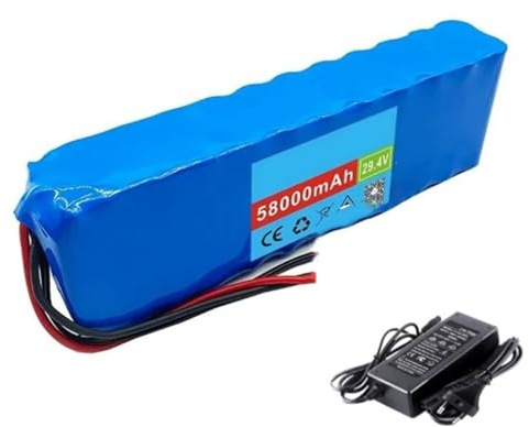 24V 58Ah Batteria per Bici elettrica ad Alta Potenza 7S3P con Caricabatterie BMS integrato Batteria al Litio per Bici elettrica per Motori da 200W-800W 24V 58Ah,XT30+JST