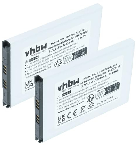 vhbw 2X Akku kompatibel mit Datalogic Axist, DL-Axist Handheld Computer Scanner (3200 mAh, 3,8 V, Li-Ion)