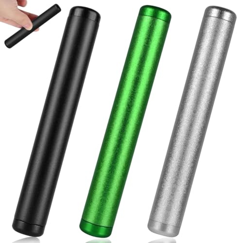 XUZOPIM 3Pcs Étui Tube À Joint Rangement Étanche En Alliage D'Aluminium, 110Mm Tube De Joint De Transport Léger Accessoires, Tubes Porte À Weed Anti-Odeurs Avec Filetage Pour Cigarettes Fumeur