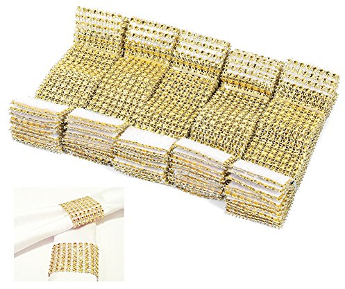 Serviettenringe Papier Gold Matt, 50 Stücke Serviettenring Golden Silber Serviette Ring Mit Klettverschluss Für Hochzeit Weihnachten Ball Dinner Deko Tischdeko 13 * 4Cm (L*B)