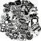 greestick Sticker Bomb Set schwarz/weiß 60 STK Aufkleber Stickerbomb für Auto Skateboard Helm Longboard Laptop Snowboard Vinylaufkleber Gepäck Decals