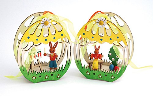 Rudolphs Schatzkiste Fensterbild ''Ei mit Hase'' 2-Fach Sortiert (1PRO Kauf) BxTxH 11,5 x 5 x 13 cm NEU Osterbild Osterdeko Fensterschmuck