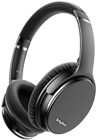 Srhythm NC35 Noise Cancelling Wireless Headphones Bluetooth 5.0, Foldable Over Ear Headset with Build-in Mic,50+ Hrs Playtime,Multi-Point Bluetooth Connection Voice Call (Renewed)