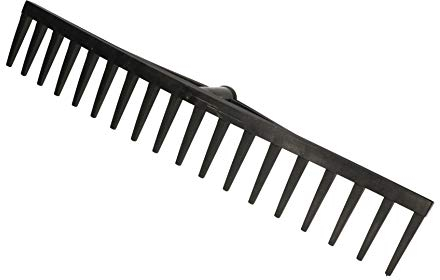 KOTARBAU® Rastrello giardino foglie robusto, 610 mm, 18 Denti Scopa per Foglie, Scopa a ventaglio, rastrello foglie Giardino, in plastica, rastrelli olive Nero