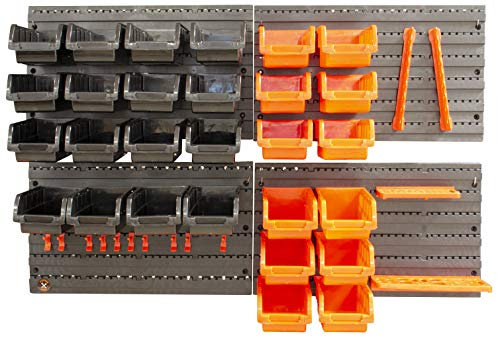 Fischer Darex - Kit de 4 panneaux muraux et accessoires de rangement - Kit de 4 panneaux perforés en plastique 540x 950mm