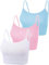3 Stücke Leibchen Top Crop Tank Top (Rosa, Blau, Weiß, L)