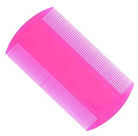 A1SONIC® Neon-doppelseitiger Nissenkamm zur Erkennung von Kopfläusen | entfernt Nissen, Läuse, Flöhe und Eier (rosa)