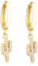 Exquisito 925 Plata Micro Zircon Cactus Colgante Pendientes de aro Femenino Lindo Simple de Moda Punk Hip Hop joyería Regalos
