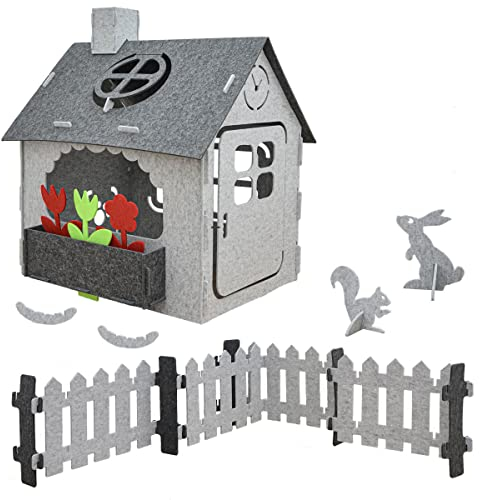 smalla Filz Gartenhaus Kinder ab 0-100% Recycling Spielhaus Garten - Spielzeug Balkon Kleinkind - Spielhaus Kinder Outdoor Spielplatz für Garten - Spielhaus Indoor Kinder Kinderspielhaus Outdoor