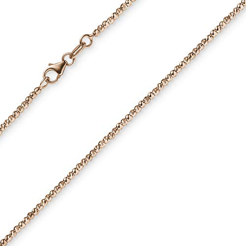 1,8mm Kette Collier Kugelkette diamantiert aus 750 Gold Rotgold 45cm