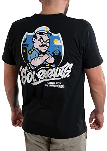 SOURKRAUTS Herren T-Shirt Officer D. - Männer Shirt in Schwarz in Größe S