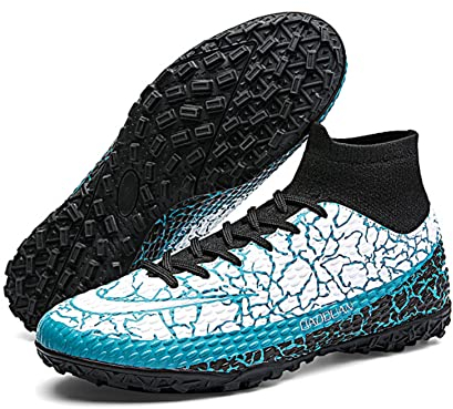 WEJIESS Fußballschuhe Herren Nieten High Top Fußballschuhe Jungen Outdoor Training Fußballschuhe Turnschuhe Unisex