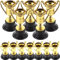 Operitacx Lot de 12 Mini Coupe TrophéEs pour RéCompenses d'enfants, Coupe DoréE pour Le Sport, Les Tournois, Les CompéTitions, Medaille Enfant