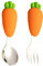 2pcs Couverts Enfantsun radis Fourchette et Cuillère Enfant Ensemble Cuillère et Fourchette en Acier Inoxydable pour Enfant Bébé Maison l'école Utilisation