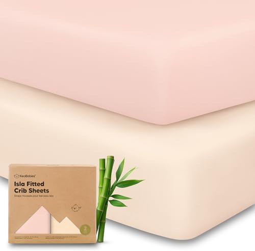 KeaBabies 2-Pack Baby Crib Sheets for Boys, Girls - 52x28 Viscose Derived from Bamboo Toddler Bed Sheets Neutral, Fitted Crib Mattress Cover for Standard Baby Bedding, Soft & Cozy (Cameo)