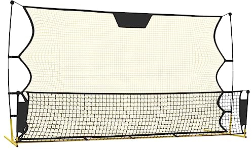 vidaXL Fußball Rebounder, Rebounder Netz mit Tragetasche, Fußball Prallwand für Fußball Training, Kickback Rebounder Trainingsnetz, Schwarz Gelb Polyester