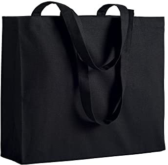 Artexia Bolso Shopper Mujer Tote Bag Shopper Algodón The Tote Bag Bolsa de Tela Bolsa de Tela Grosor Material 200gr/m2 Asas Largas, 1 Negro 200 Gr/M2