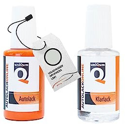 uniQum Autolack Stift + Klarlack im Vorteilsset fürs Auto für VOLKSWAGEN ORYXWEISS L0K1 Autolack Reparatur 2 x 30 ml