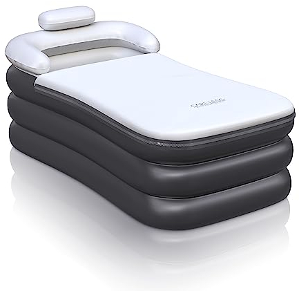 CARE LESS Badewanne Aufblasbar [Geeignet bis 188 cm] Starkes PVC | Eisbad | Aufblasbare Faltbare Mobile Freistehende Badewanne für Erwachsene und Dusche