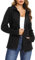 Aottori Felpa Donna con Cappuccio e Zip Giacca Sportiva Leggero Hoodie Cotone Manica Lunga Sweatshirt Aperto con Tasche e Cerniera Felpe Casual Classico Primavera Autunno Nero M