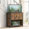 Tatub Aquariumständer mit Schrank, Metall-Aquariumständer für Zubehör, Reptilien-Tankschildkröte, Terrarien, Tisch, tragbar, 453 kg, bietet Platz für 2 Aquarien, Braun