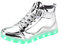 PADGENE Sportschuhe mit blinkenden LEDs, für Damen und Herren, wiederaufladbar über USB, Fx Silber, 42 EU