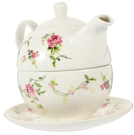 HOMSFOU 1 Jeu Théière Fleur Kit De Tasses à Thé Bouilloire à Thé Kit De Théière Portable Accessoires De Cérémonie Du Thé Théière Gongfu Individuel Délicat Céramique Boîte à Thé