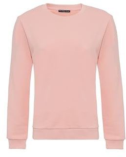 Redbridge Basic Sweatshirt Klassischer Pullover mit Rundhalsausschnitt Lässiger Stil Pink XXL