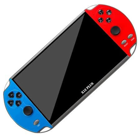 Console de jeu portable avec grand écran haute définition de 17,8 cm, plus de 10 000 jeux, jeux vidéo, console portable avec double mode de contrôle et sortie AV, cadeau pour les amateurs de jeux
