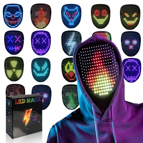 COOLGUARDER Led Mask with Gesture Sensing, Light up Mask toy for gift