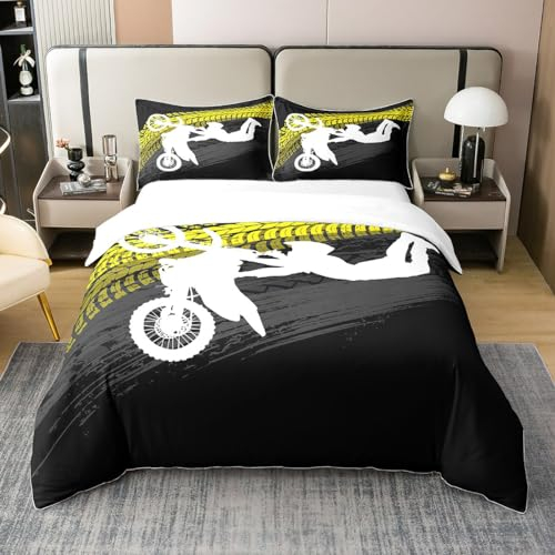 100% Baumwolle Dirt Bike Kinder Tröster Abdeckung Extreme Sport Bettwäsche Set für Jungen Mädchen Dekor Racing Motocross Rider Bettbezug 155x220 Männer Motorrad Bettbezug Schlafzimmer Dekor