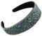 scicent Haarreifen Mädchen Mode Strass Haarband für Damen mit Kristallperlen Stirnband Glitzer Breit Haarschmuck für Frauen (Dunkelgrau) - 26010