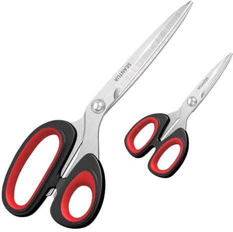 Stoffschere 2 Stück, 23 cm Nähschere/ 13cm Stickschere, Hochwertige schneiderschere, Edelstahl Stoffschere Scharf, Ergonomischer Griff, Fabric Scissors für Stoff-Leder-Schneiderei (23cm+13cm)