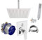 vanvilla Duschsystem mit Unterputz Duscharmatur von Hansa Twist Einhebelmischer und vanvilla Regendusche mit Armatur, Duschkopf eckig, Dusch-SET A103 poliert