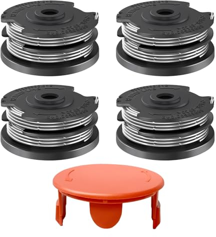 JAMSSOW 4 Bobine Tagliaerba Compatibili con Bosch F016800351,Filo Tagliabordi Bobine Adatto per Bosch Art 30-36 L1, AdvancedGrassCut36, Art 24/27/30/24+/27+/30+(4 Bobine + 1 Tappo)