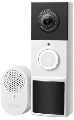 Tapo D210 Timbre Inteligente de Video Inalámbrico, 2K con Visión Nocturna a Todo Color, Vista Ultra Ancha de 160°, Detección IA, Audio Bidireccional