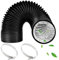 ComPDCVD Tubo Flexible de Salida 125mm 3 m Negro Manguera de Ventilación de Aluminio con 2 Abrazaderas Acero Flexible di Aluminio PVC Tubo para Extractor de Aire Climatización Secadora