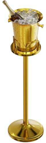Soxylax Eiskübel mit Ständer, stehender Champagnereimer für Party, Edelstahl, Weinkühler mit Ständer, 5 l, Weinkühler für Bar, Ktv Hochzeit