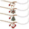 JEWEDECO 4 Stück Weihnachtsarmband Weihnachtskostüm Weihnachtsanhänger Für Weihnachtsfeiern Jingle Bell Elch Armband Weihnachtsbaum Armbänder Rentier-armbänder Perle